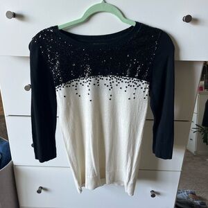 Mossimo Supply Co. Black and Cream White Sequin Long Sleeve sweater